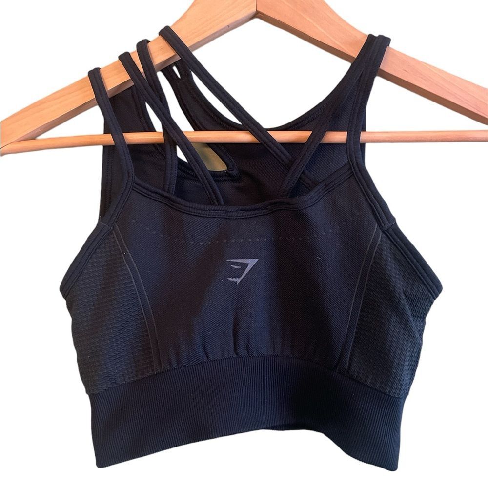 Gymshark Black Sports Bra Athletic Activewear Walk Run Gym Yoga Sz S
